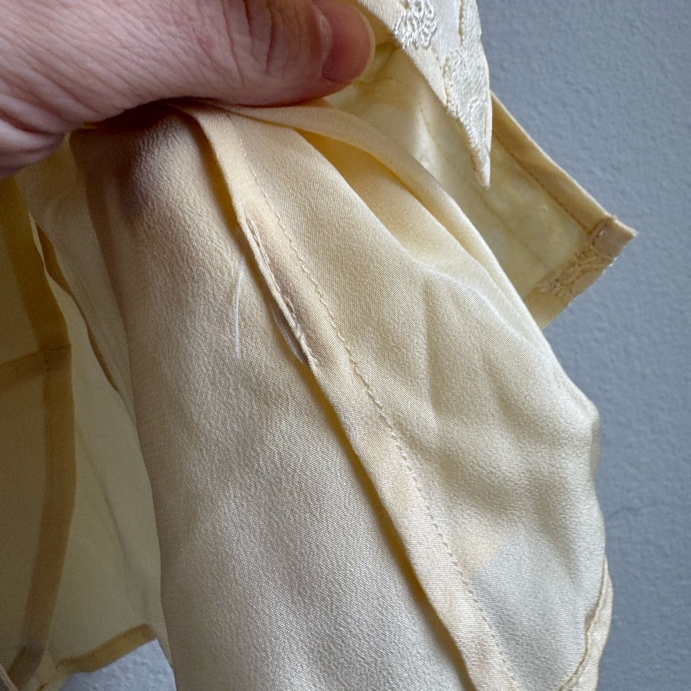 PAIGE Yellow Beige Silk Ancona Tank Top Boho Lace Blouse Tank size - Picture 5 of 8